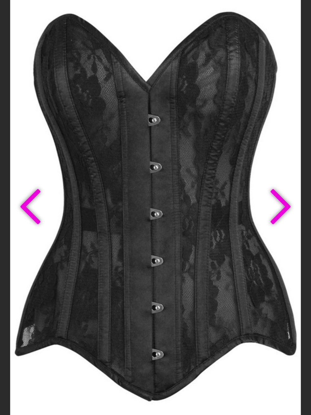 Plus Size Top Drawer Black Mesh Net & Lace Overbust Corset